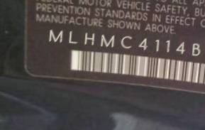 VIN prefix MLHMC4114B50