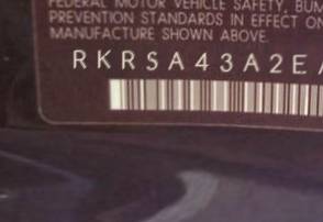 VIN prefix RKRSA43A2EA1