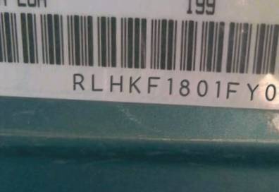 VIN prefix RLHKF1801FY0