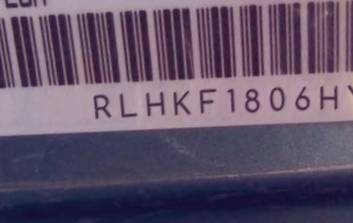 VIN prefix RLHKF1806HY2