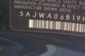 VIN prefix SAJWA06B19HR