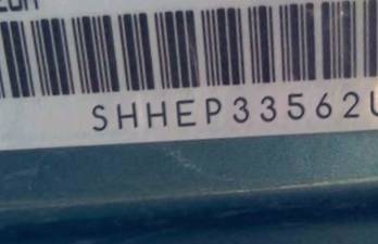 VIN prefix SHHEP33562U3