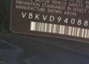 VIN prefix VBKVD94088M9