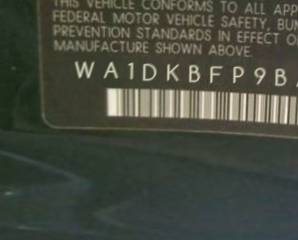 VIN prefix WA1DKBFP9BA0