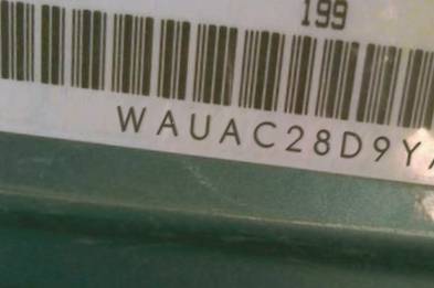 VIN prefix WAUAC28D9YA0