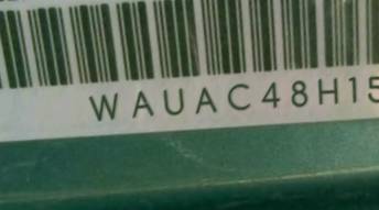 VIN prefix WAUAC48H15K0