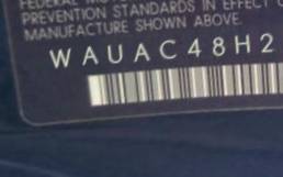VIN prefix WAUAC48H24K0