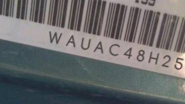 VIN prefix WAUAC48H25K0