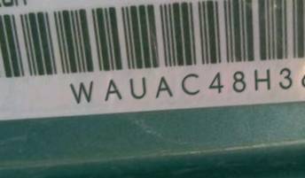 VIN prefix WAUAC48H36K0