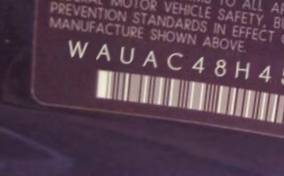 VIN prefix WAUAC48H45K0