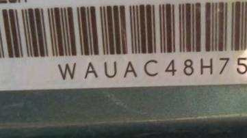 VIN prefix WAUAC48H75K0