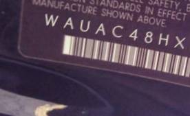 VIN prefix WAUAC48HX5K0
