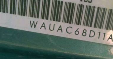 VIN prefix WAUAC68D11A1