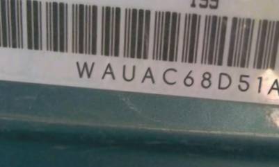 VIN prefix WAUAC68D51A1