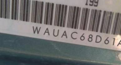 VIN prefix WAUAC68D61A1