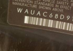 VIN prefix WAUAC68D91A1