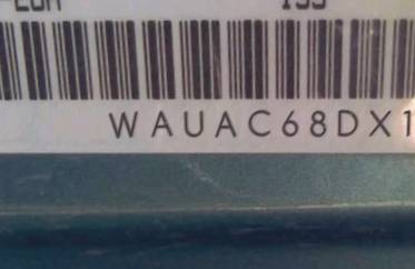 VIN prefix WAUAC68DX1A0