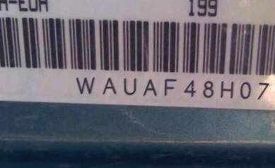 VIN prefix WAUAF48H07K0