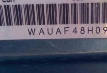 VIN prefix WAUAF48H09K0