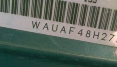 VIN prefix WAUAF48H27K0