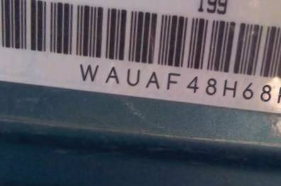 VIN prefix WAUAF48H68K0