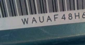 VIN prefix WAUAF48H69K0
