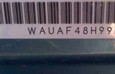 VIN prefix WAUAF48H99K0