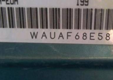 VIN prefix WAUAF68E58A1