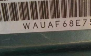 VIN prefix WAUAF68E75A4