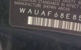 VIN prefix WAUAF68E85A4