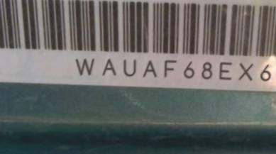 VIN prefix WAUAF68EX6A0