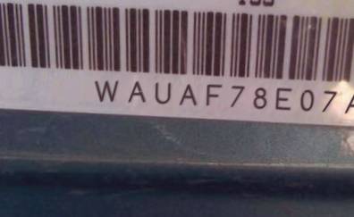 VIN prefix WAUAF78E07A2