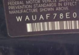 VIN prefix WAUAF78E08A1