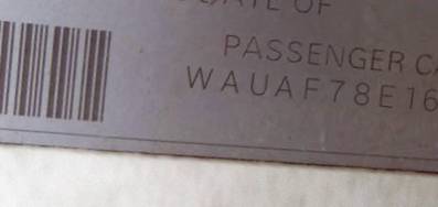 VIN prefix WAUAF78E16A0
