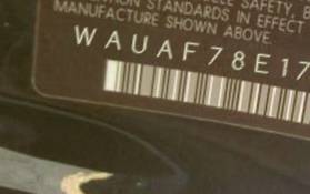 VIN prefix WAUAF78E17A0