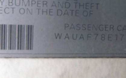 VIN prefix WAUAF78E17A1