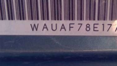 VIN prefix WAUAF78E17A2