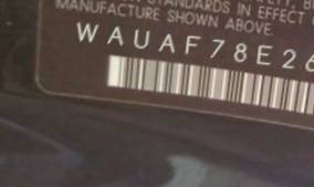 VIN prefix WAUAF78E26A2