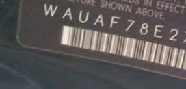 VIN prefix WAUAF78E27A1