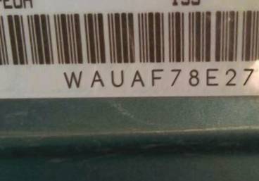 VIN prefix WAUAF78E27A2