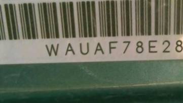 VIN prefix WAUAF78E28A0