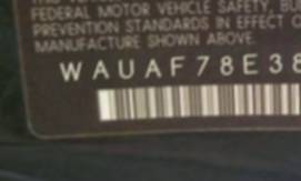 VIN prefix WAUAF78E38A1