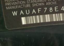 VIN prefix WAUAF78E47A1
