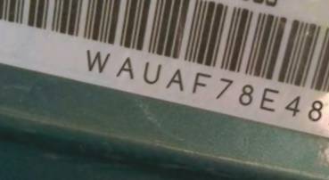 VIN prefix WAUAF78E48A0