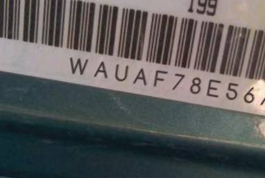 VIN prefix WAUAF78E56A0
