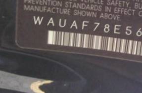 VIN prefix WAUAF78E56A2