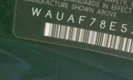 VIN prefix WAUAF78E57A0