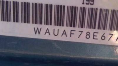 VIN prefix WAUAF78E67A0