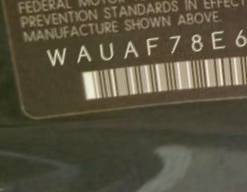 VIN prefix WAUAF78E68A0