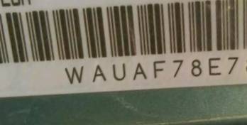 VIN prefix WAUAF78E78A0